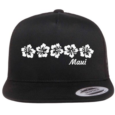 MAUI  Hawaii with Hawaiian Hibiscus flowers Flatbill Hat