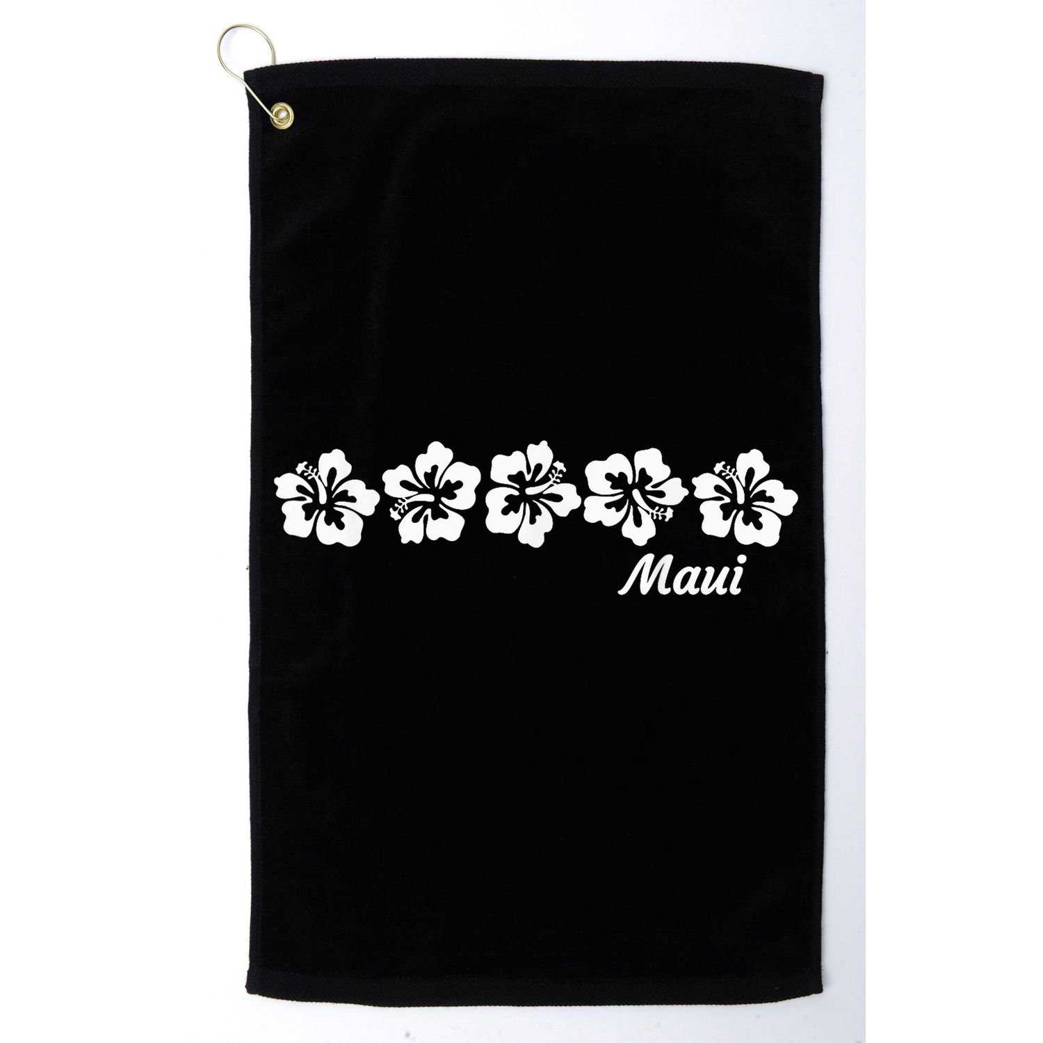 MAUI  Hawaii with Hawaiian Hibiscus flowers Golf Towel