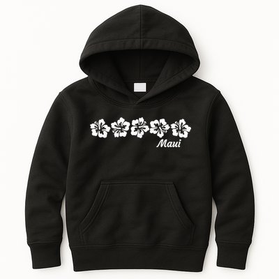 MAUI  Hawaii with Hawaiian Hibiscus flowers Kids Hoodie