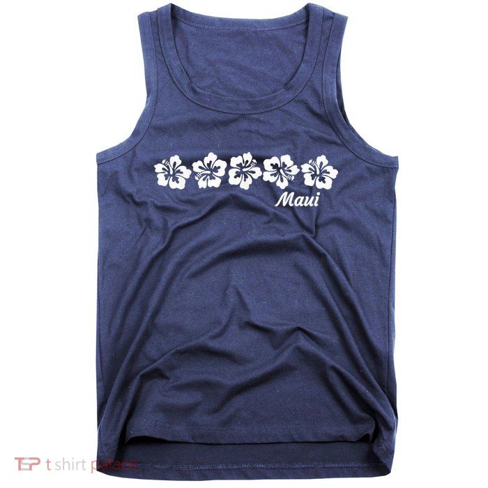 MAUI  Hawaii with Hawaiian Hibiscus flowers Tank Top