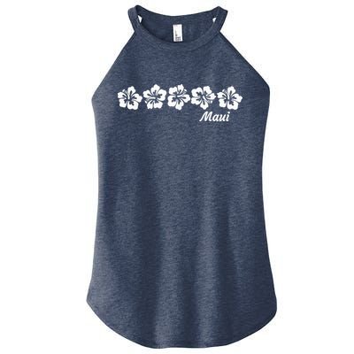 MAUI  Hawaii with Hawaiian Hibiscus flowers Women's Perfect Tri Rocker Tank