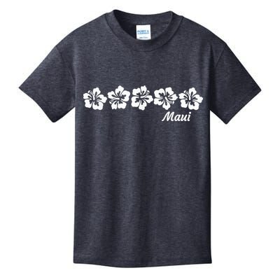 MAUI  Hawaii with Hawaiian Hibiscus flowers Kids T-Shirt