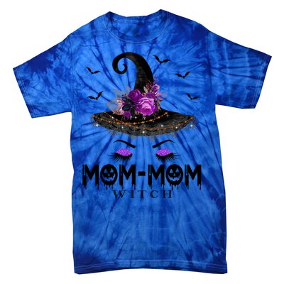 MomMom Hat Witch Halloween Costume Gift Tie-Dye T-Shirt