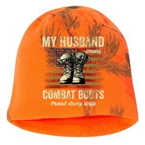 My Husband Wears Combat Boots Proud Army Wife Veteran Day Funny Gift Kati - Camo Knit Beanie