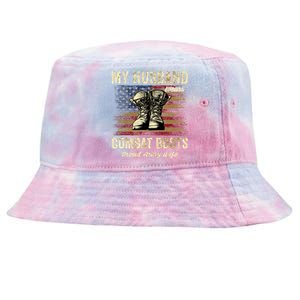 My Husband Wears Combat Boots Proud Army Wife Veteran Day Funny Gift Tie-Dyed Bucket Hat