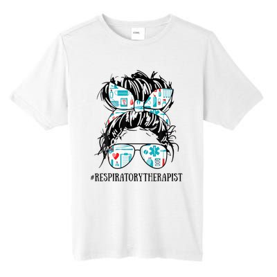 Messy Hair Woman Bun Respiratory Therapist Tall Fusion ChromaSoft Performance T-Shirt