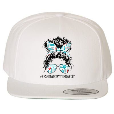 Messy Hair Woman Bun Respiratory Therapist Wool Snapback Cap