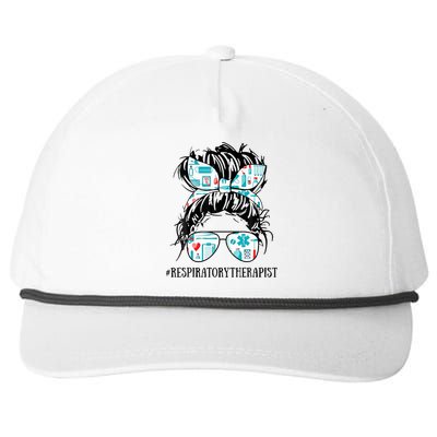 Messy Hair Woman Bun Respiratory Therapist Snapback Five-Panel Rope Hat