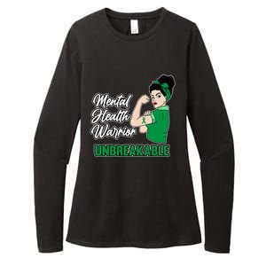 Mental Health Warrior Unbreakable Awareness Green Graphic Gift Womens CVC Long Sleeve Shirt