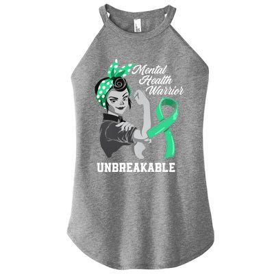 Mental Health Warrior Unbreakable Tal Health Awareness Meaningful Gift Women’s Perfect Tri Rocker Tank