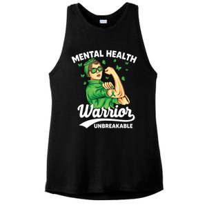 Mental Health Warrior Unbreakable Survivors Of Tal Health Gift Ladies PosiCharge Tri-Blend Wicking Tank