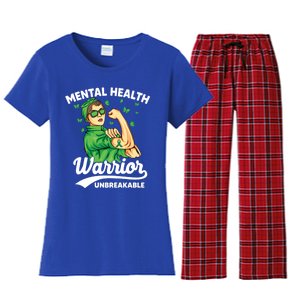 Mental Health Warrior Unbreakable Survivors Of Tal Health Gift Women's Flannel Pajama Set