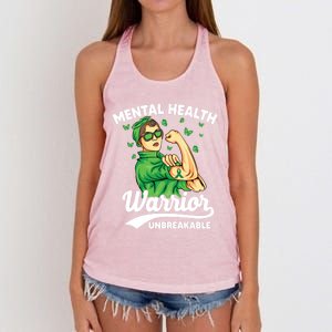 Mental Health Warrior Unbreakable Survivors Of Tal Health Gift Women's Knotted Racerback Tank