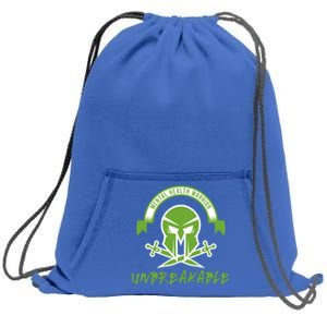 Mental Health Warrior Unbreakable Gift Sweatshirt Cinch Pack Bag