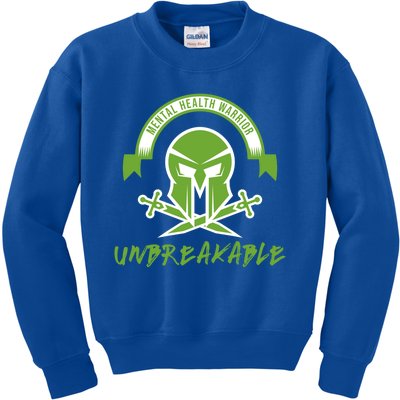 Mental Health Warrior Unbreakable Gift Kids Sweatshirt