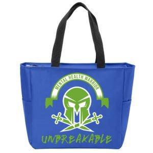 Mental Health Warrior Unbreakable Gift Zip Tote Bag