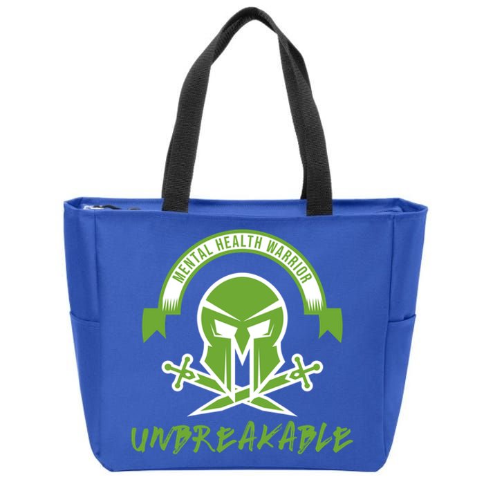 Mental Health Warrior Unbreakable Gift Zip Tote Bag