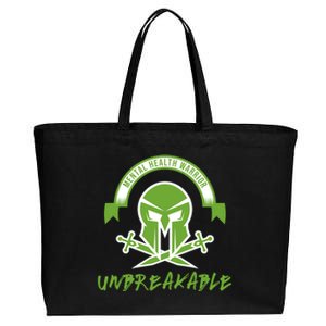 Mental Health Warrior Unbreakable Gift Cotton Canvas Jumbo Tote