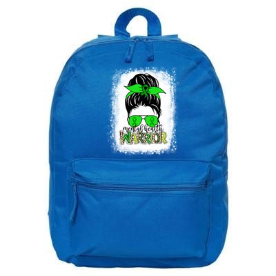 Mental Health Warrior Messy Bun Tal Health Awareness Gift 16 in Basic Backpack
