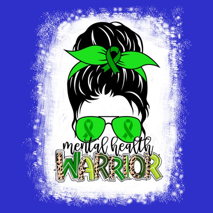 Mental Health Warrior Messy Bun Tal Health Awareness Gift Womens T-Shirt