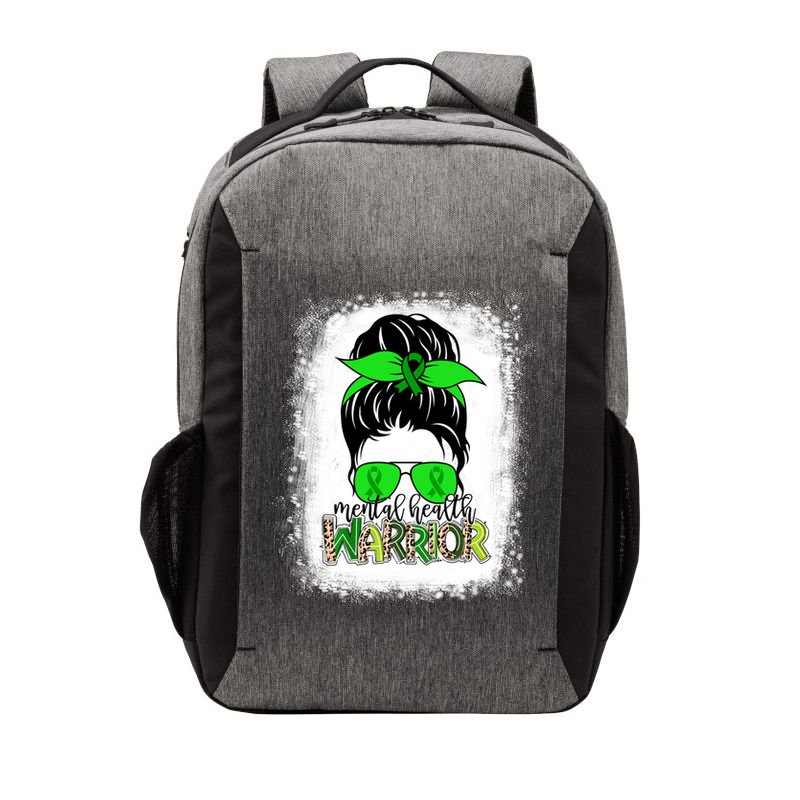 Mental Health Warrior Messy Bun Tal Health Awareness Gift Vector Backpack