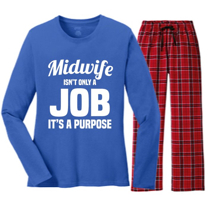 Midwife Healthcare Worker Labour Birth Job Purpose Gift Women's Long Sleeve Flannel Pajama Set 