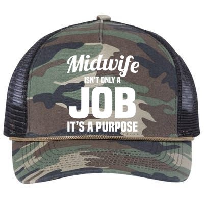 Midwife Healthcare Worker Labour Birth Job Purpose Gift Retro Rope Trucker Hat Cap