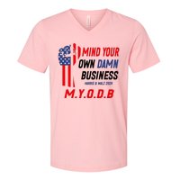 Myodb Harris Walz 2024 Mind Your Own Damn Business V-Neck T-Shirt