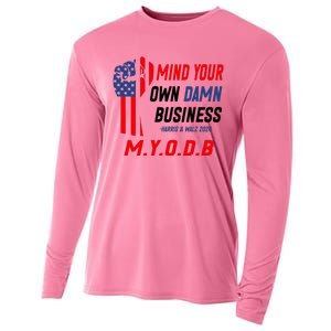 Myodb Harris Walz 2024 Mind Your Own Damn Business Cooling Performance Long Sleeve Crew