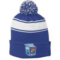 Missing Have You Seen My Leg Leg Amputation Humor Meaningful Gift Stripe Pom Pom Beanie