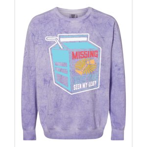 "Missing Have You Seen My Leg" Leg Amputation Humor Meaningful Gift Colorblast Crewneck Sweatshirt