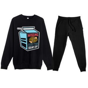 "Missing Have You Seen My Leg" Leg Amputation Humor Meaningful Gift Premium Crewneck Sweatsuit Set