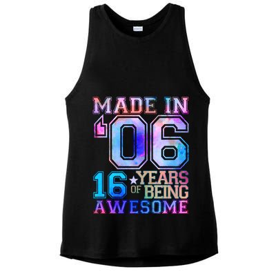 Made In 06 2006 16 Years Of Being Awesome Sweet Sixteen Birthday Ladies PosiCharge Tri-Blend Wicking Tank