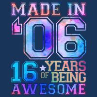 Made In 06 2006 16 Years Of Being Awesome Sweet Sixteen Birthday 7 Panel Mesh Trucker Snapback Hat