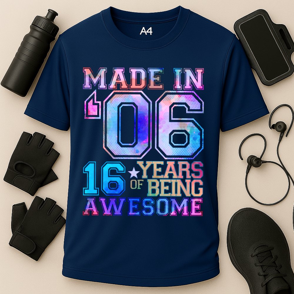 Made In 06 2006 16 Years Of Being Awesome Sweet Sixteen Birthday Cooling Performance Crew T-Shirt