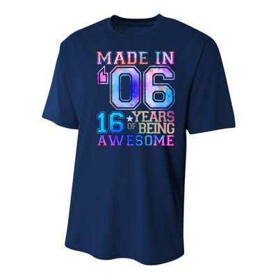 Made In 06 2006 16 Years Of Being Awesome Sweet Sixteen Birthday Youth Performance Sprint T-Shirt