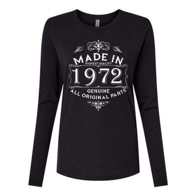 Made In 1972 Aged To Perfection Vintage 50th Birthday Womens Cotton Relaxed Long Sleeve T-Shirt