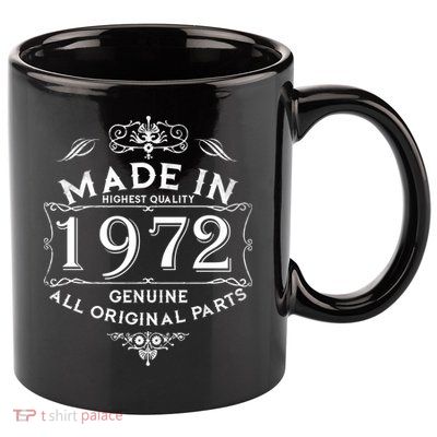 Made In 1972 Aged To Perfection Vintage 50th Birthday 11oz C Handle Ceramic Mug
