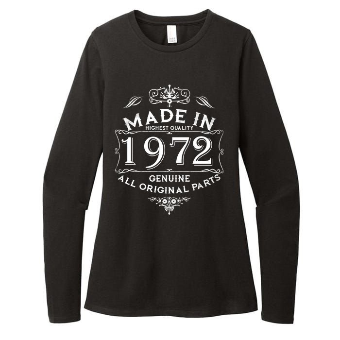 Made In 1972 Aged To Perfection Vintage 50th Birthday Womens CVC Long Sleeve Shirt