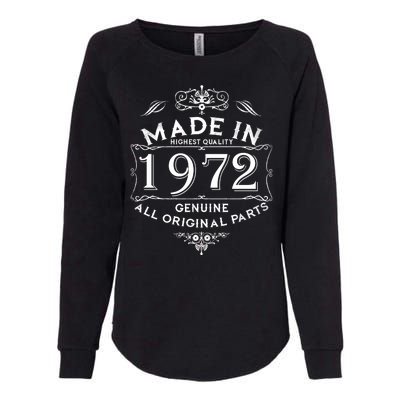 Made In 1972 Aged To Perfection Vintage 50th Birthday Womens California Wash Sweatshirt