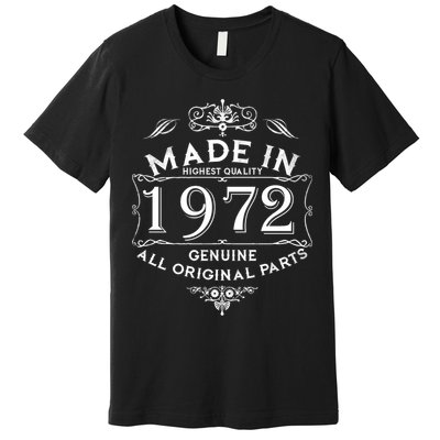 Made In 1972 Aged To Perfection Vintage 50th Birthday Premium T-Shirt