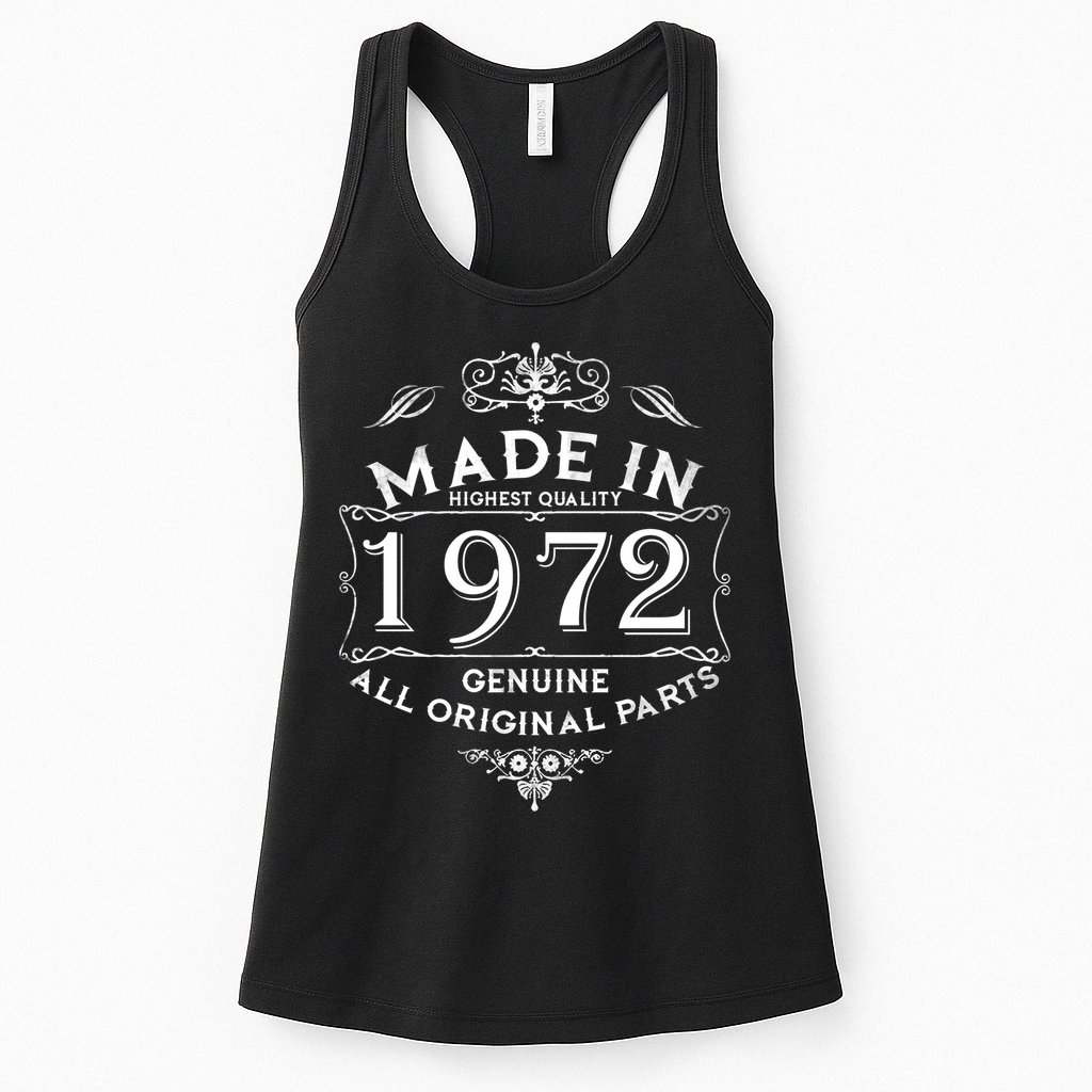 Made In 1972 Aged To Perfection Vintage 50th Birthday Womens Tank Top