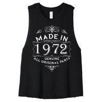 Made In 1972 Aged To Perfection Vintage 50th Birthday Women's Racerback Cropped Tank