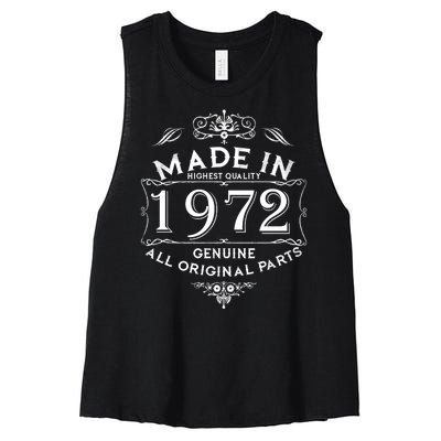 Made In 1972 Aged To Perfection Vintage 50th Birthday Women's Racerback Cropped Tank