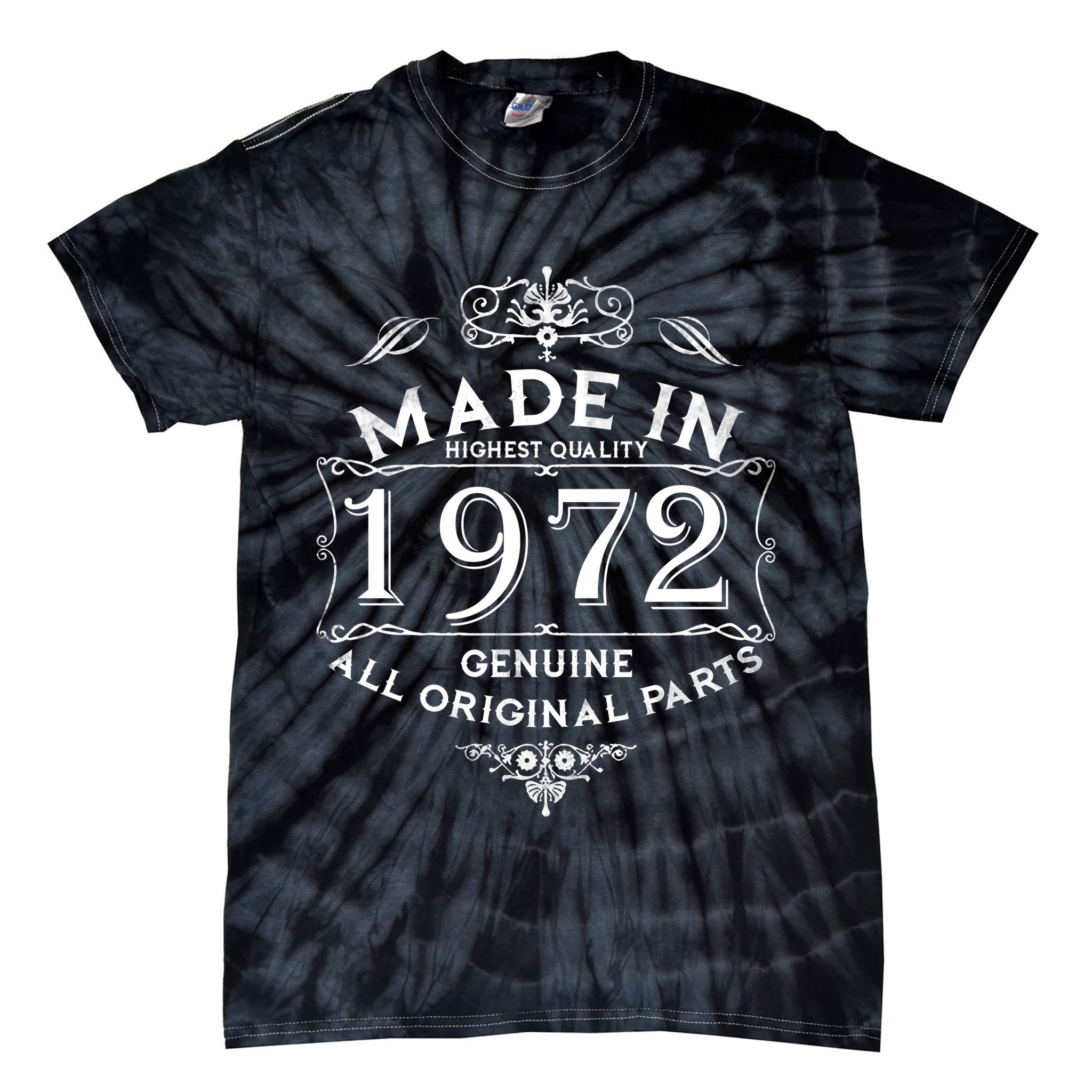 Made In 1972 Aged To Perfection Vintage 50th Birthday Tie-Dye T-Shirt