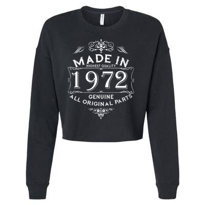 Made In 1972 Aged To Perfection Vintage 50th Birthday Cropped Pullover Crew