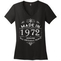 Made In 1972 Aged To Perfection Vintage 50th Birthday Women's V-Neck T-Shirt