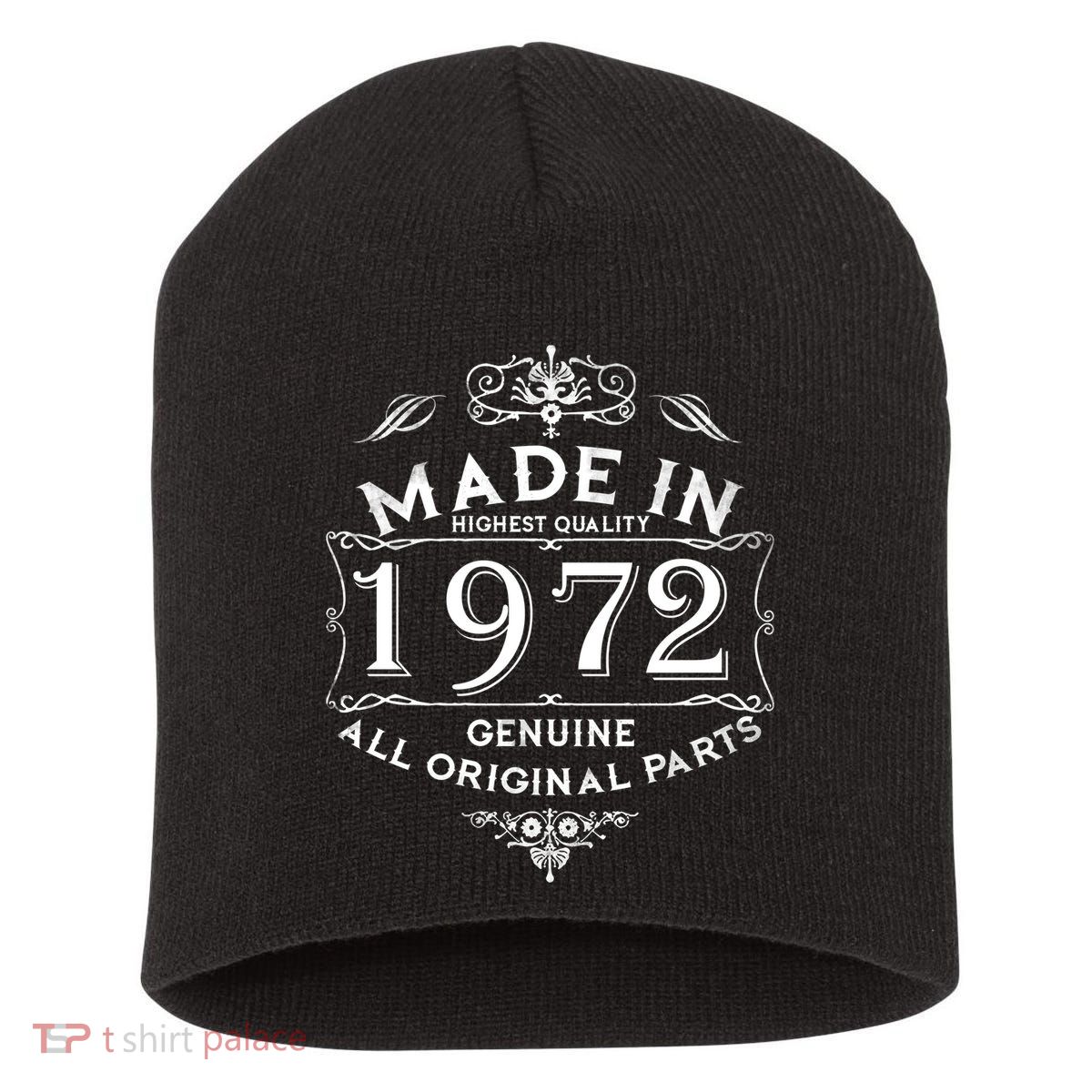 Made In 1972 Aged To Perfection Vintage 50th Birthday Short Acrylic Beanie