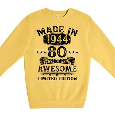 Made In 1944 80 Years Old Gifts 80th Birthday Gift Premium Crewneck Sweatshirt