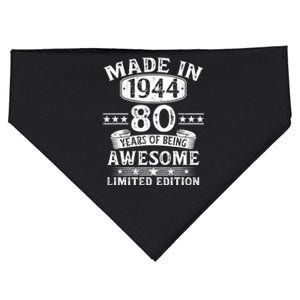 Made In 1944 80 Years Old Gifts 80th Birthday Gift USA-Made Doggie Bandana